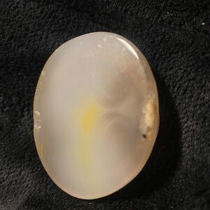 Oval Translucent Stone with Yellow Accents